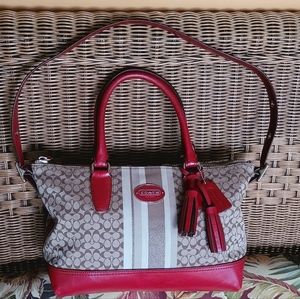 Coach Red Legacy Molly Khaki Satchel